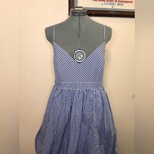 J. Crew Blue and White Gingham Maxi Dress